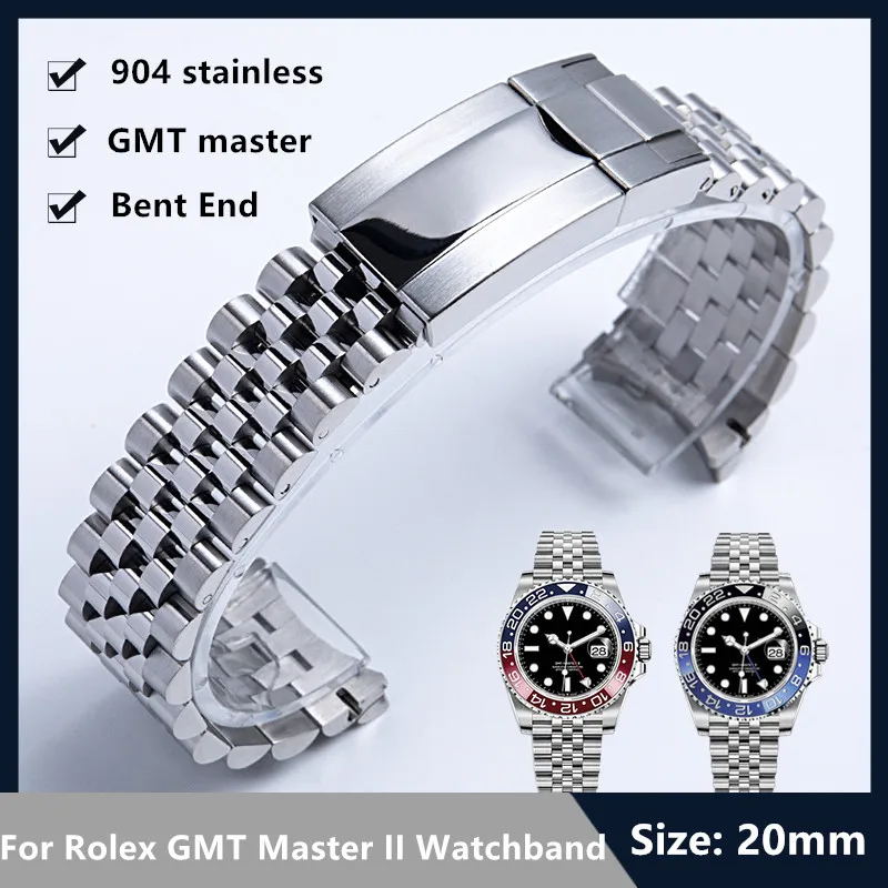 Браслет из нержавеющей стали для наручных часов юбилейная застежка Rolex GMT Master II 20