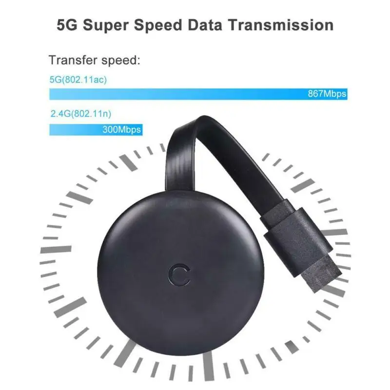 Черный WiFi 5G HDMI беспроводной дисплей адаптер приемник толкатель экран черный для