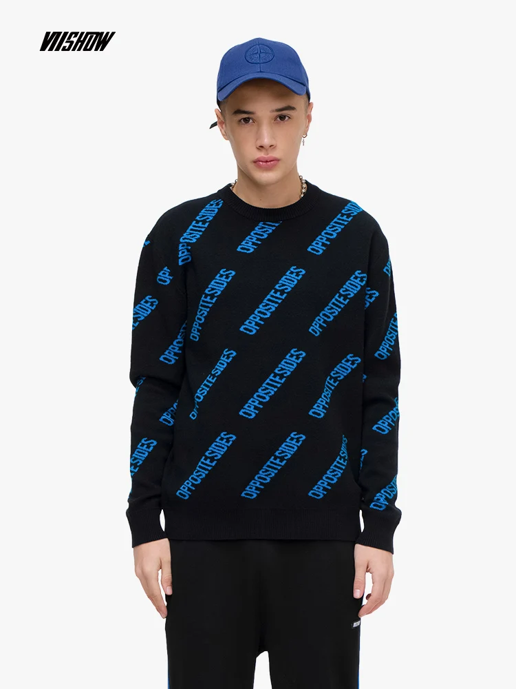 Viishow мужской свитер с буквенным принтом и круглым вырезом бренд Pull Homme Hiver новинка