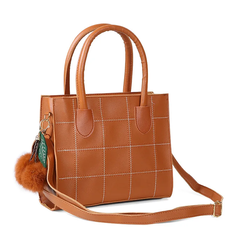 

New Casual Plaid Totes Bag for woemen Large Capacity PU leather Handbag ladies Fashion trend Shoulder Messenger Crossbody Bag