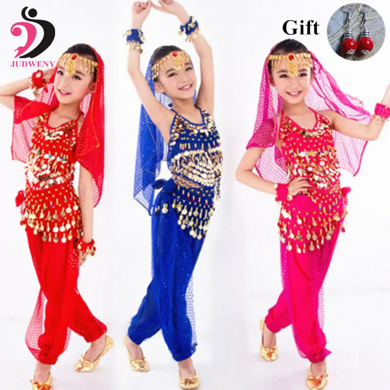 Индийский детский набор костюма для танца живота индийская танцевальная одежда