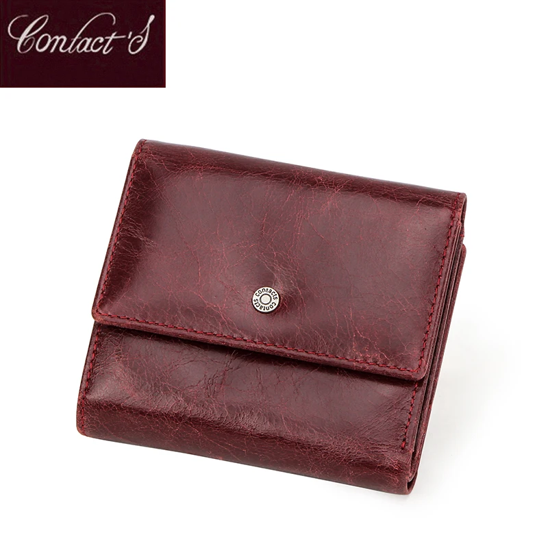

Genuine Leather Women Wallets Red Wallet Short Clutch Luxury Female Purse Coin Purses Card Holder Lady's Coin Bag Cartera Mujer
