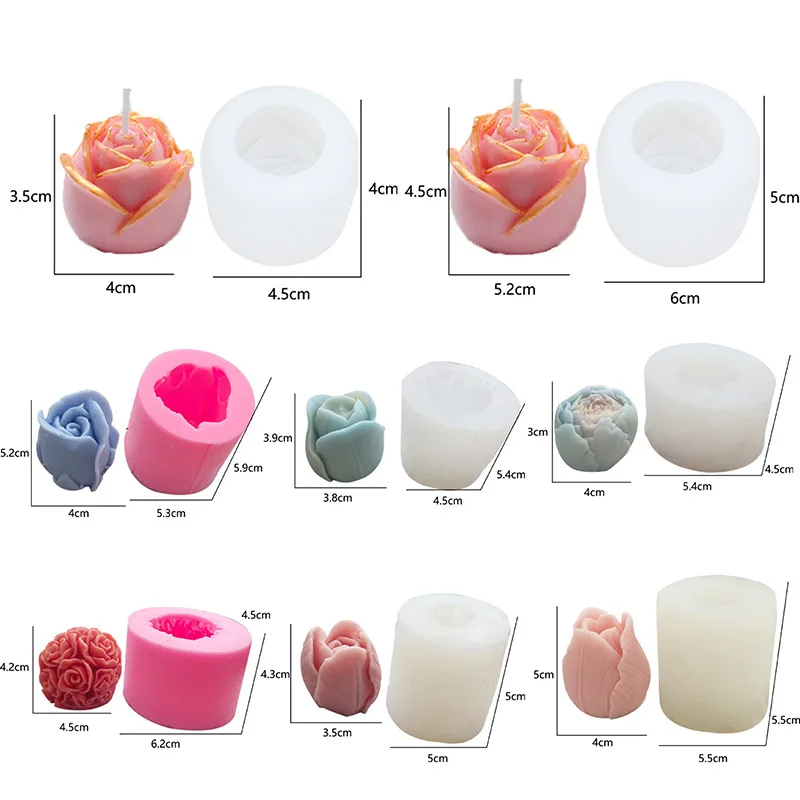 

3D Tulip Candle Mold Handmade DIY Flower Soap Silicone Mold Chocolate Cake Mold Silicone Mold Soap Forms Soap Making Supplies
