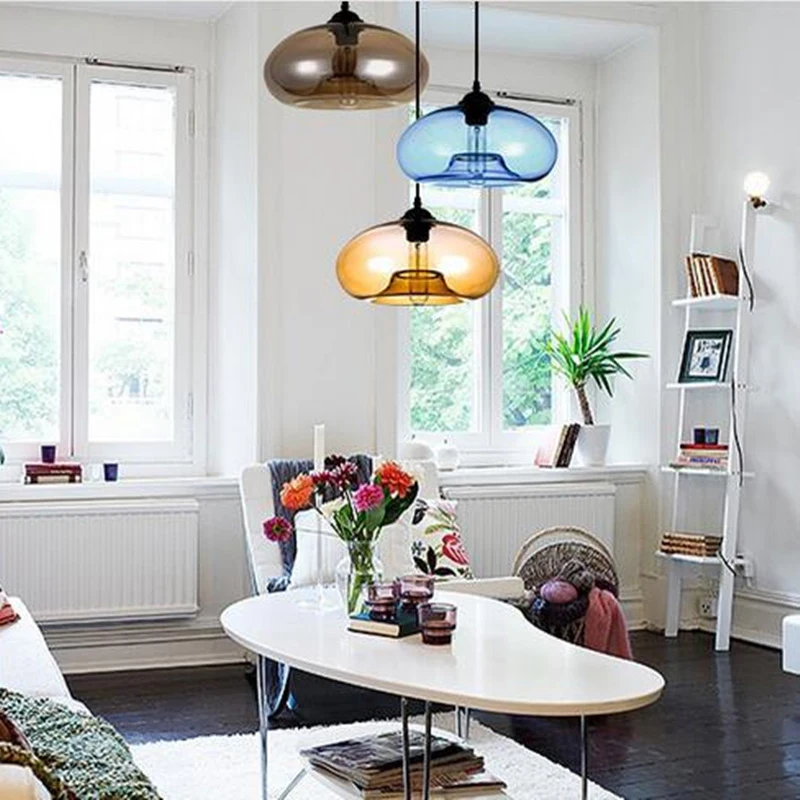 Светодиодный Скандинавское украшение современное искусство подвесной цветной