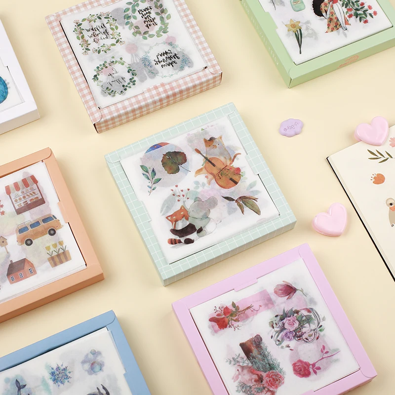 50 шт Kawaii стикер пакет DIY Скрапбукинг журнал животные Простой милый s Box