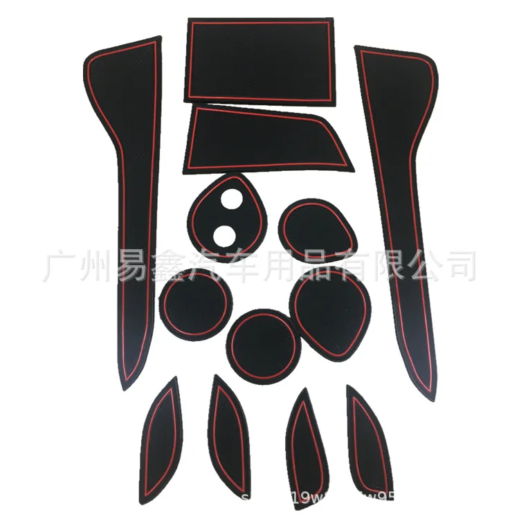 

High quality Cup Mats Anti Slip Door Groove Mat Interior Car Styling for Toyota C-HR CHR IZIO 2016 - 2019 Slot Pad Non-slip