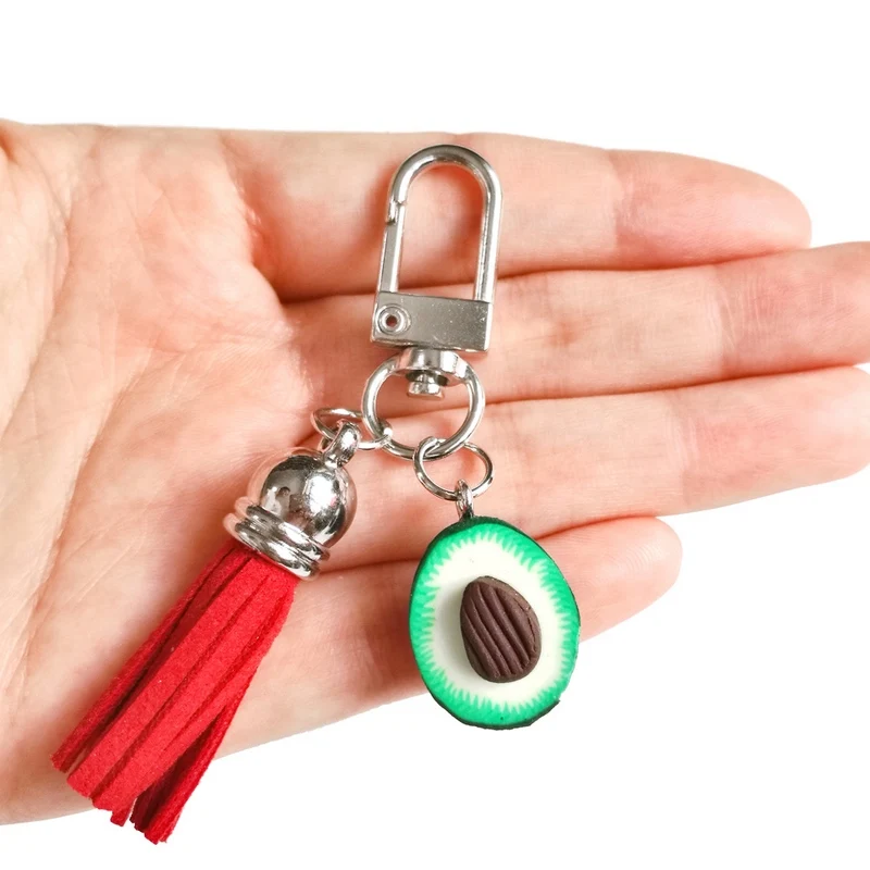 Оригинальный новый милый брелок в виде сердца авокадо с кисточками для женщин на