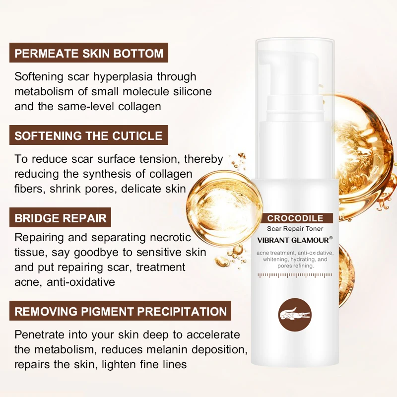 Яркий гламурный Тоник для лица крокодила восстанавливающий шрам сыворотка