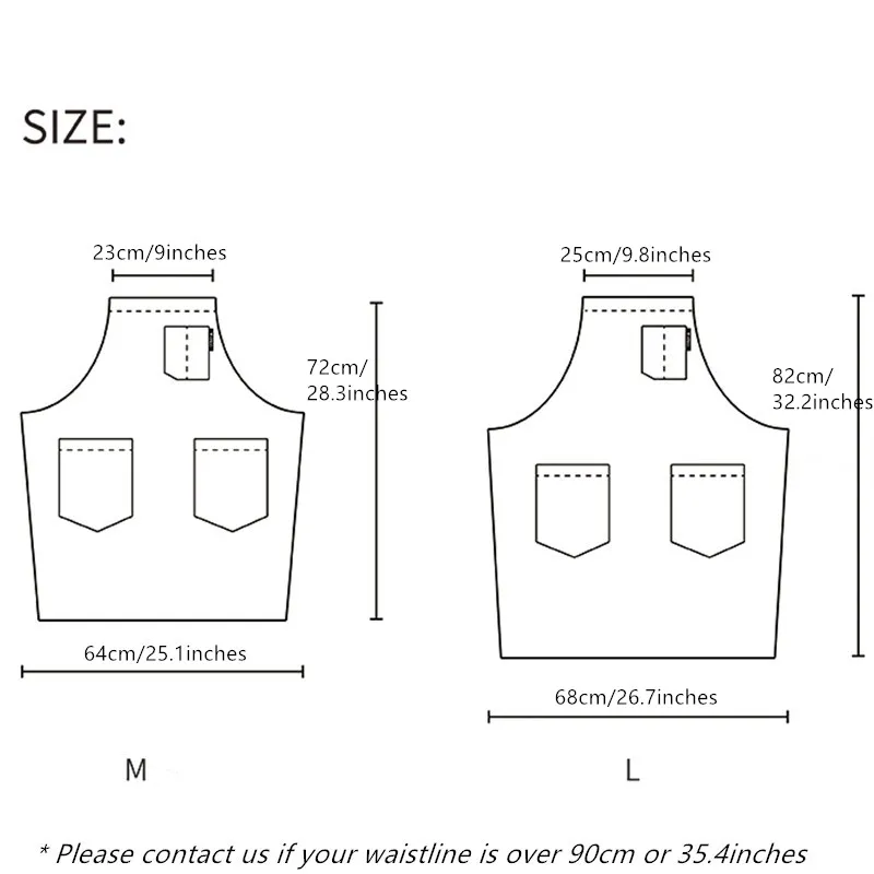 Черный серый джинсовый фартук для кафе бариста Кондитерская Униформа шеф повара