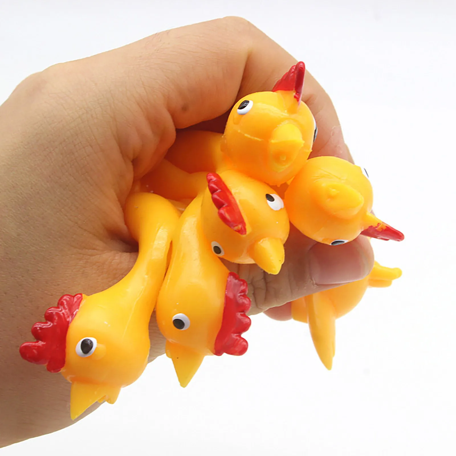 

kids toy Creative Ejection Chicken Toy Light Rubber Finger Prank Flying Toy slingshot chicken finger toys children's Gifts