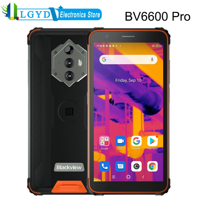 Blackview BV6600 Pro Thermal Rugged Phone Waterproof Dustproof Shockproof 4GB+64GB Android 11 MTK Helio P35 Octa Core 8580mAh 4G