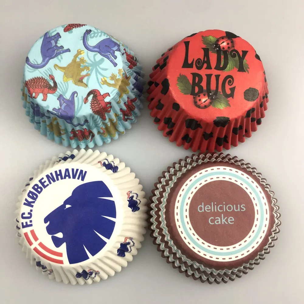 50X лайнеры для кексов на день рождения Радужная белая корова Зебра Леопард