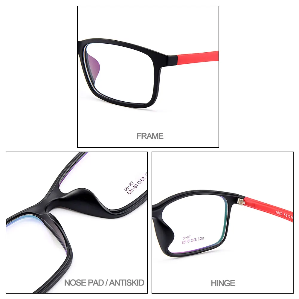 

CICCOLINI Plastic TR90 Ultralight Men Glasses Frame Women Square Myopia Prescription Eyeglasses Frames Adjustable Legs MD1022