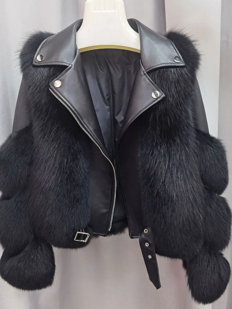 Elegant Faux Fox Fur Coat 2022 New European American Spring Autumn Street Fashion Fluffy Womens Clothing Artificial Breast Edgy