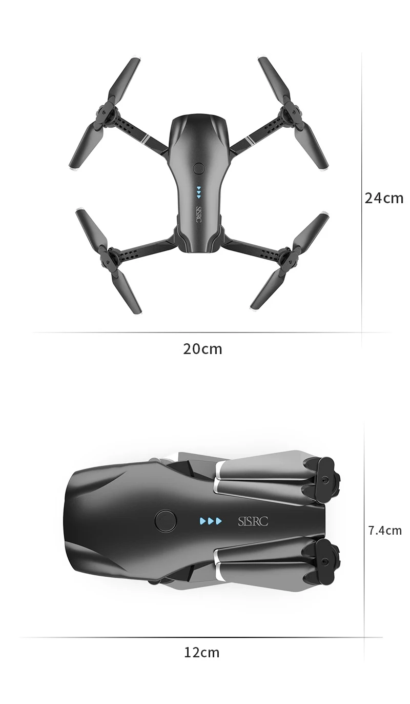 

2021 NEW RC Drone Dual Camera 4K 1080P WiFi FPV Drones Video Live Recording RC Quadcopter Height To Maintain Boy Toy Gift