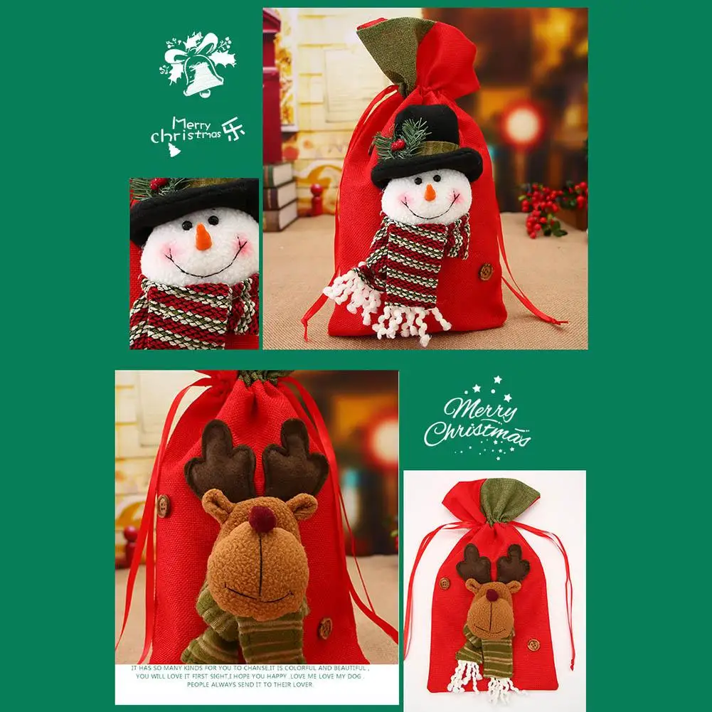 Новая Подарочная сумка Санта-Клауса Рождественское украшение Рождественская