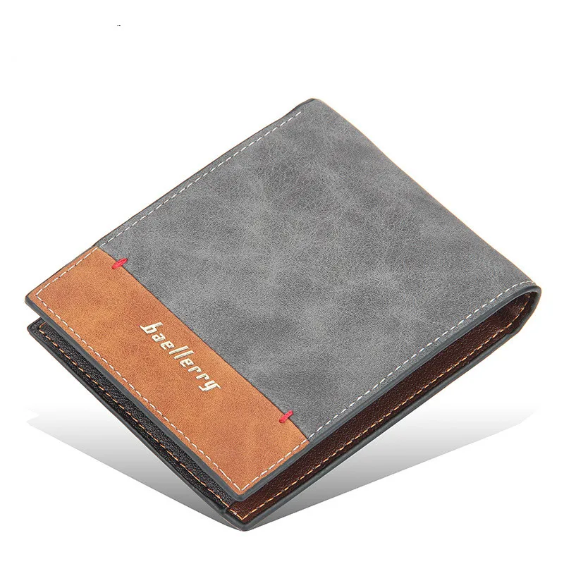 New men's short style multi-card open youth leisure fashion wallet