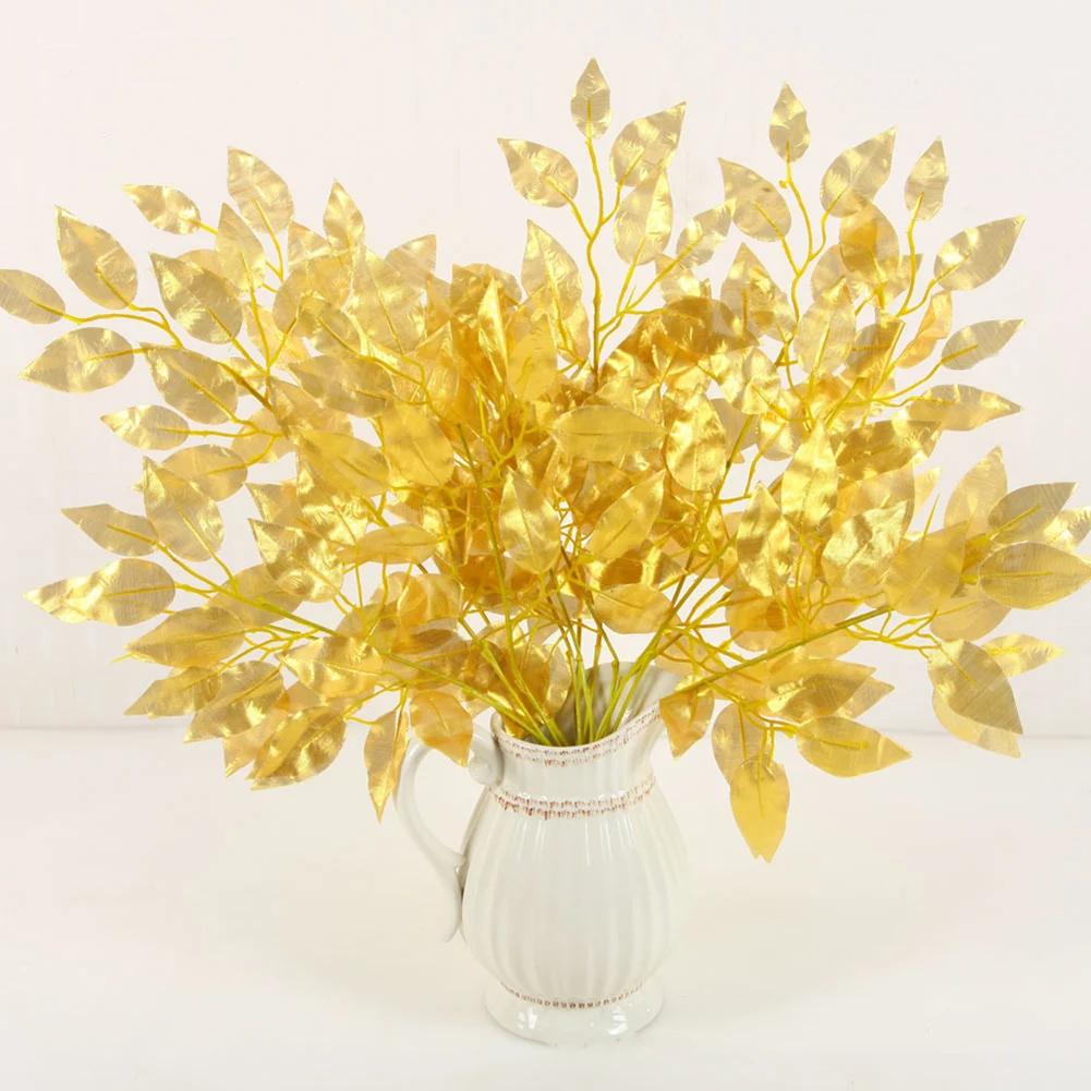 

12 Pcs Artificial Plants Simulation Ficus Leaves Branches Garden Engineering Landscape Leaves Decoration