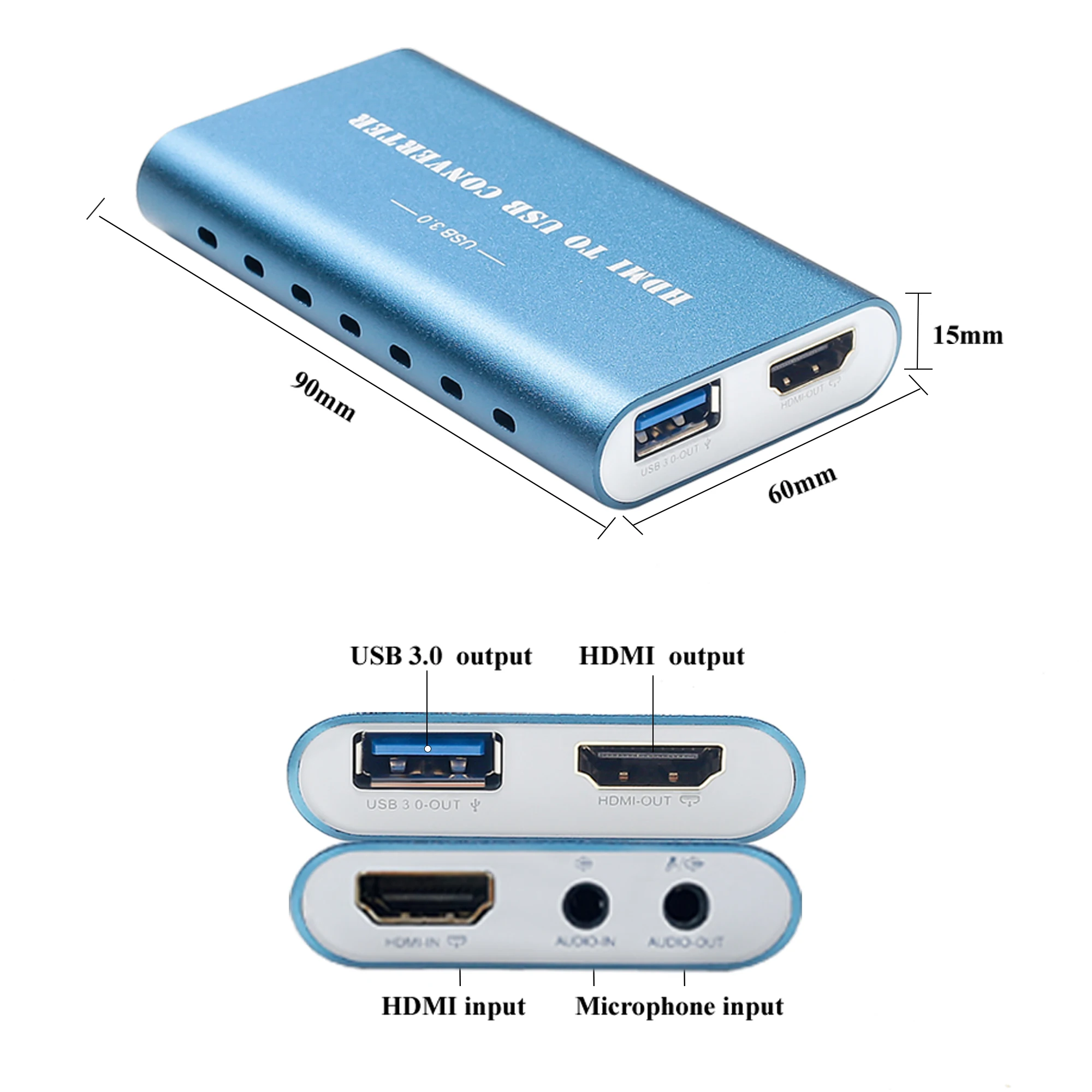 HaiweiTech USB2.0/3 0 4K Карта видеозахвата HDMI Mic Out Video Grabber Game Straming Capture устройство для Windows