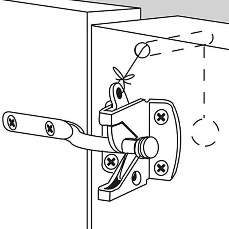 Автоматический замок для самозапирающихся ворот "Self Locking Gate Latch" из черного стального сплава для деревянных дверей.
