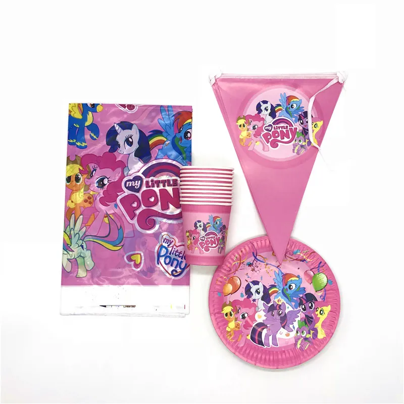 Новая распродажа одноразовые украшения для детского дня рождения в виде пони |