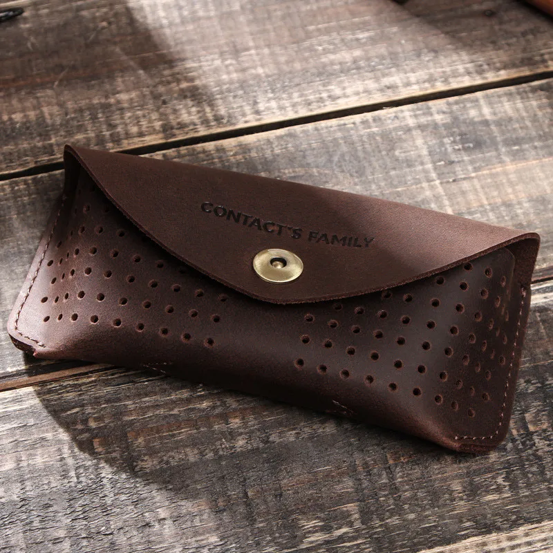 Ретро сумка для очков из коровьей кожи ручной работы солнцезащитных защитный