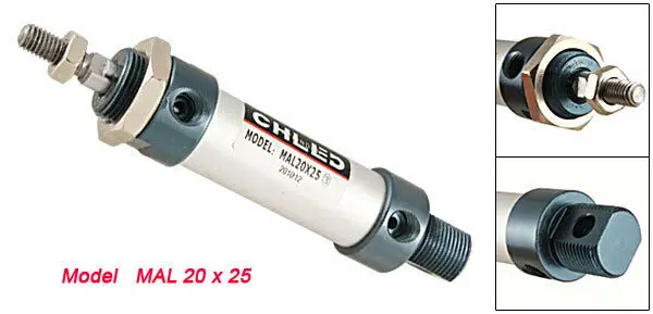 Пневматический цилиндр двойного действия диаметр 20 х25 мм ход 25 MAL.|Пневматические