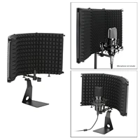 adjustable microphone isolation shield with stand studio mic sound absorbing foam reflector for any condenser microphone