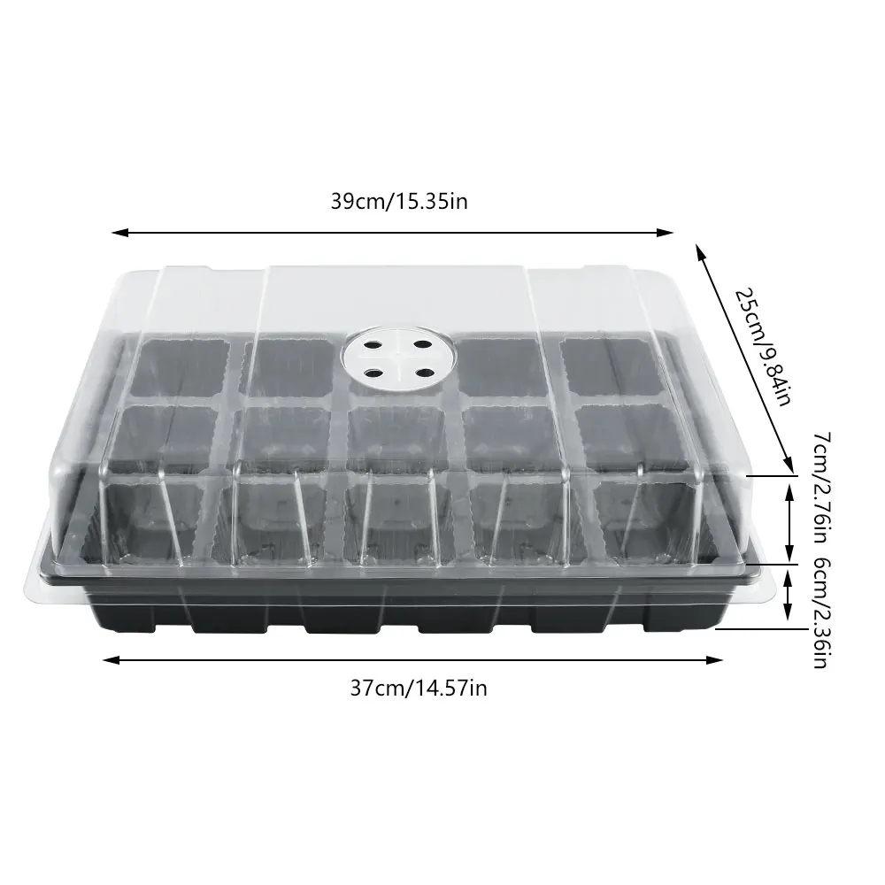 

5pcs 15/40 Holes Flower Pot Seeds Seedling Tray Sprout Plant Nursery Pots Tray with Transparent Lids Box for Gardening