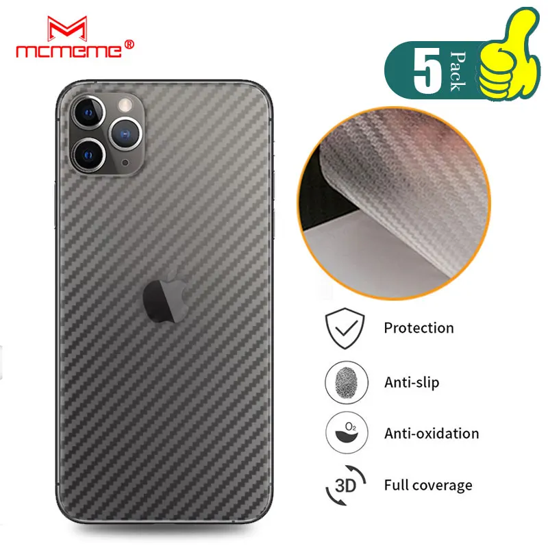 Защитная задняя пленка для iphone 11 pro max 3D из углеродного волокна задней