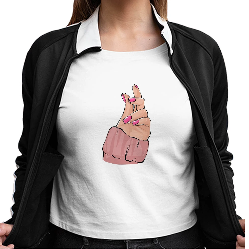 

Sexy Nails Printed T Shirt Women Modern O-neck Creative Short Sleeve Aesthetic Nice Hands Graphic Personalized Style T-shirt