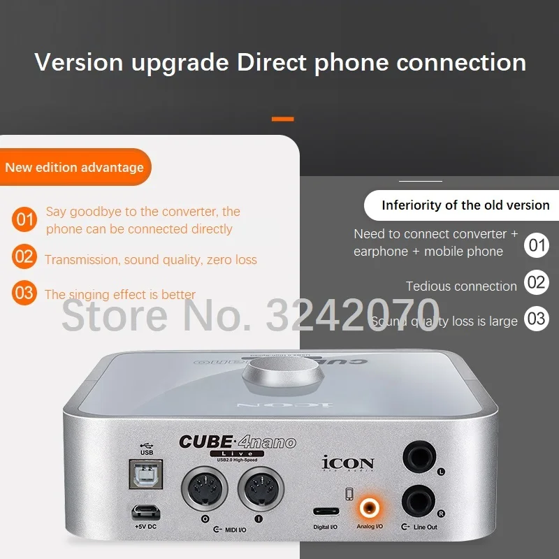 

Обновленная версия внешней звуковой карты ICON/Aiken CUBE 4nano live USB для компьютера, Запись песен в реальном времени