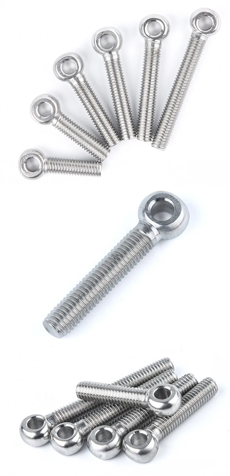 1 шт. M12* 40/50/55/60-150 мм 304 Метрическая резьба из нержавеющей стали винт с шарнирной головкой Болтовая шпилька для глаз шарнирный анкерный болт Fasterner