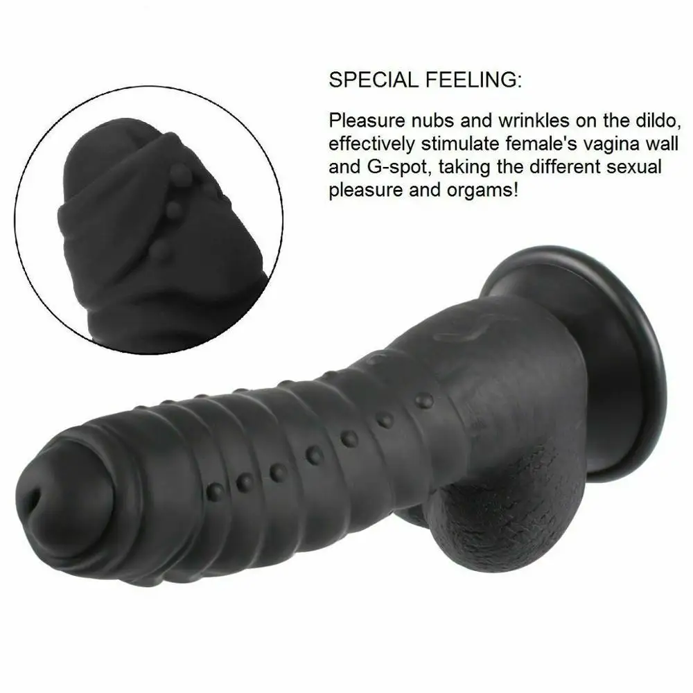 HIMALL Realistic Big Dildo Life like Large Dong With Suction Cup and Nubs Soft Anal Plug Adult Sex Toy | Красота и здоровье
