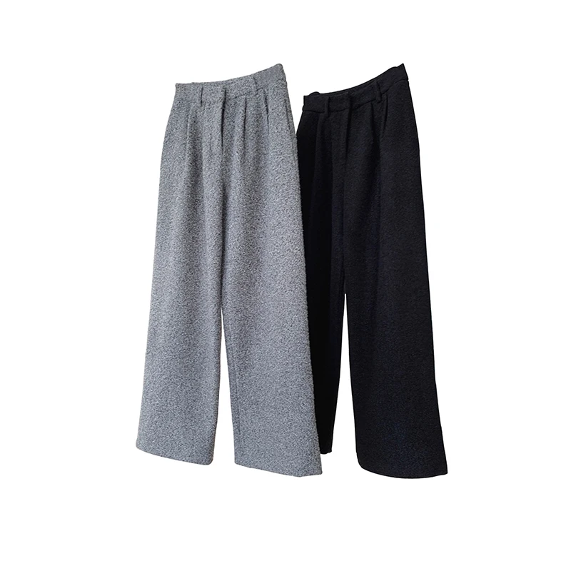 

LANMREM New High-end Pants 2021 Spring Autumn Fashionable High Waist Trousers Wide Leg Loose Female Streetwear Trousers 2C0005