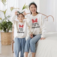 fashion mother daughter sweatshirts family matching outfits look cartoon mommy and me clothes mom baby kid boys girls woman tops