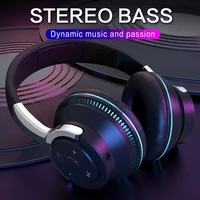 h2 wireless bluetooth 5 1 headphones 24h play time colorful led lights headset foldable over ear headphone stereo for phone