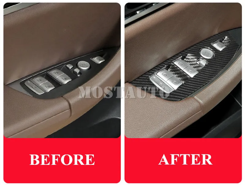 For BMW X3 G01 X4 G02 Carbon Fiber Style Door Window Switch Trim Cove 2018-2021 4pcs Car Accessories Interior Decor | Автомобили и