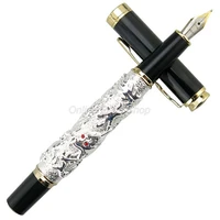 jinhao writing tool fountain pen auspicious dragon carving heavy pen noble pens silver fit office school home
