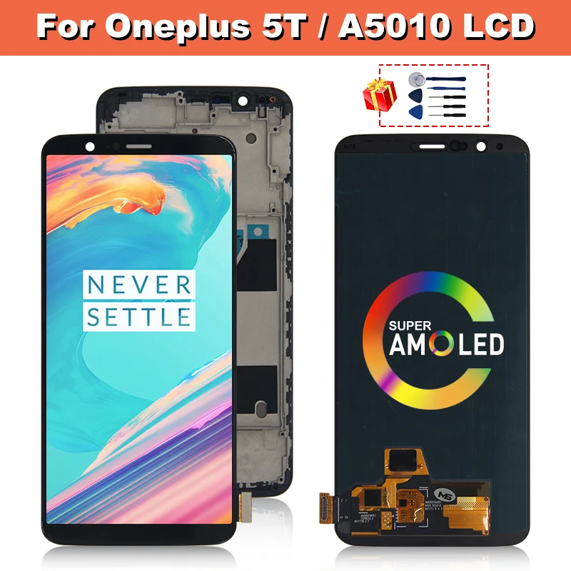 

6.01" AMOLED Display For Oneplus 5T LCD A5010 Touch Screen Digitizer Replacement Assembly Parts For 1+5T Display