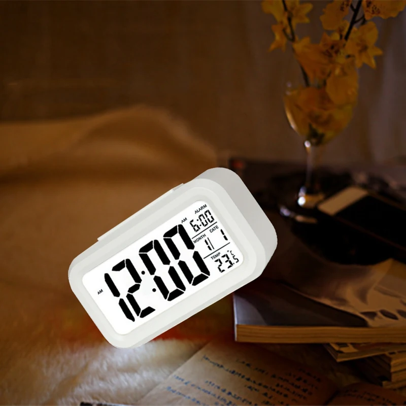 Часы будильник светодиодный цифровые часы с ночной Светильник календарем