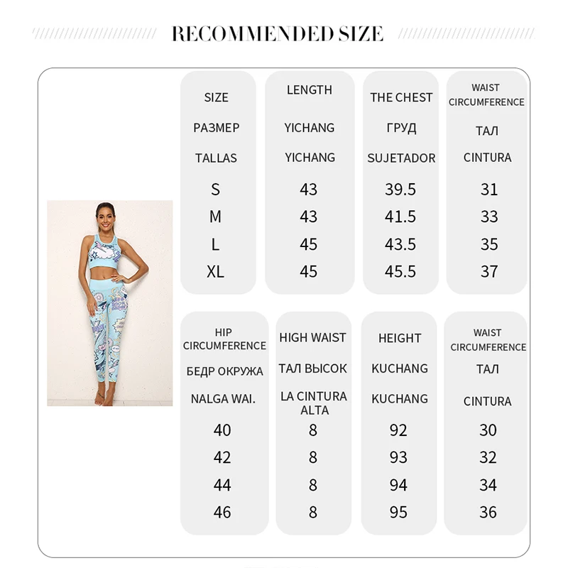 

Yoga Set Gym Set Women 2020 New Tracksuit For Women Carton Leggings For Women Sportwear Workout Clothes For Women Sport Clothing