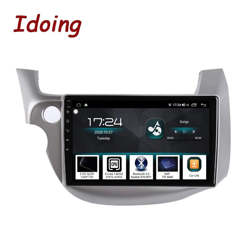 

Idoing 10,2 "4G + 64G Автомобильный Android Радио мультимедийный плеер для Honda Fit Jazz 2008-2013 GPS навигация головное устройство 2.5D No 2 Din DVD