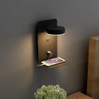 Светодиодная настенная лампа, комнатный светильник для спальни, прикроватная лампа, современный минималистичный светильник в скандинавском стиле с зарядкой от usb, черные и белые лампы