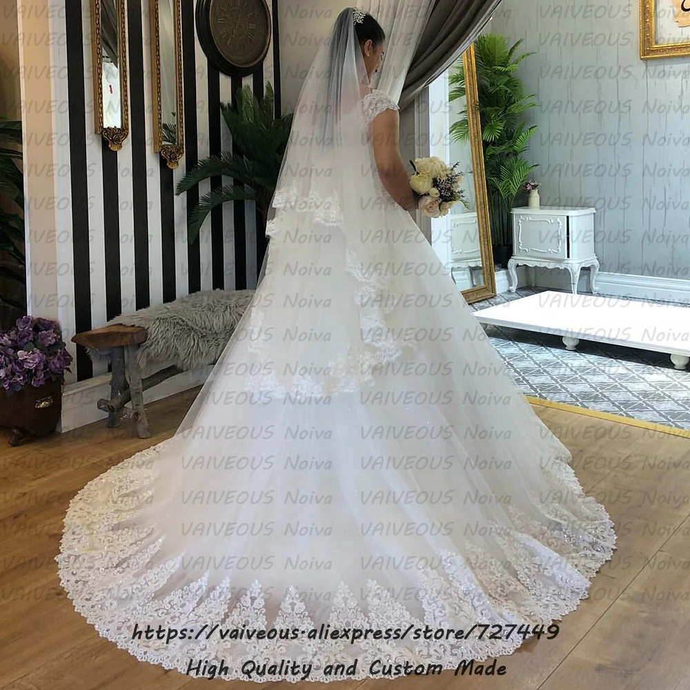 Vestido Noiva Африканские свадебные платья Романтический Кружевной вышитый бисером тюль свадебное платье Robe de Mariee Плюс Размер свадебное платье es
