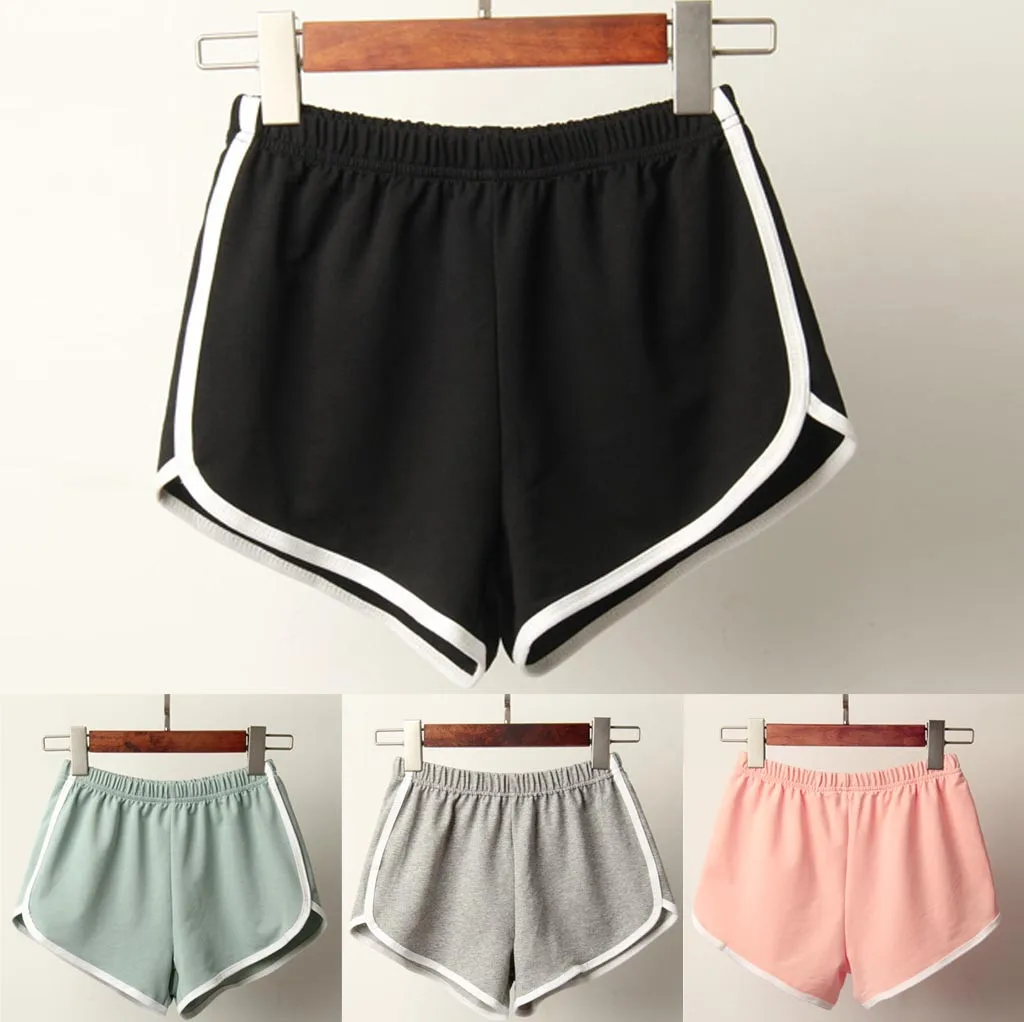 Sports Shorts Women Summer 2020 New Candy Color Anti Emptied Skinny Casual Lady Elastic Waist Beach Correndo Short Pants | Женская