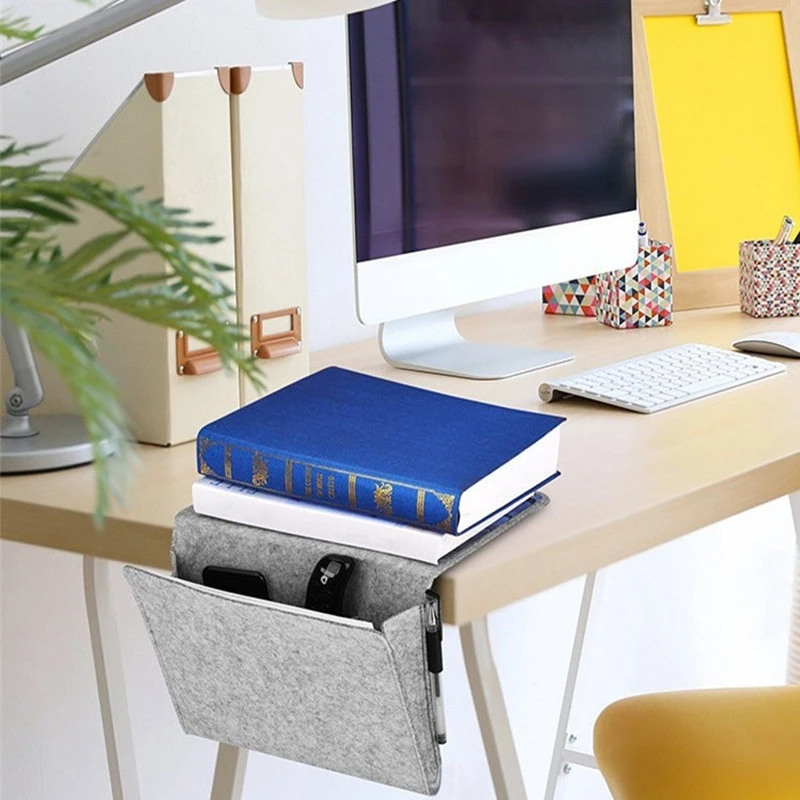 Felt Bed Storage Pockets Bag Bedside Sofa Table Hanging Organizer Holder with 4 Inner for Book Phone Glasses Hold | Дом и сад
