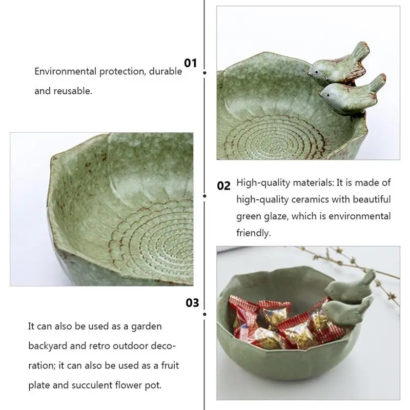 

Creative Food Holder Household Bird Feeder Ceramic Bird Nest for Bird Garden Home