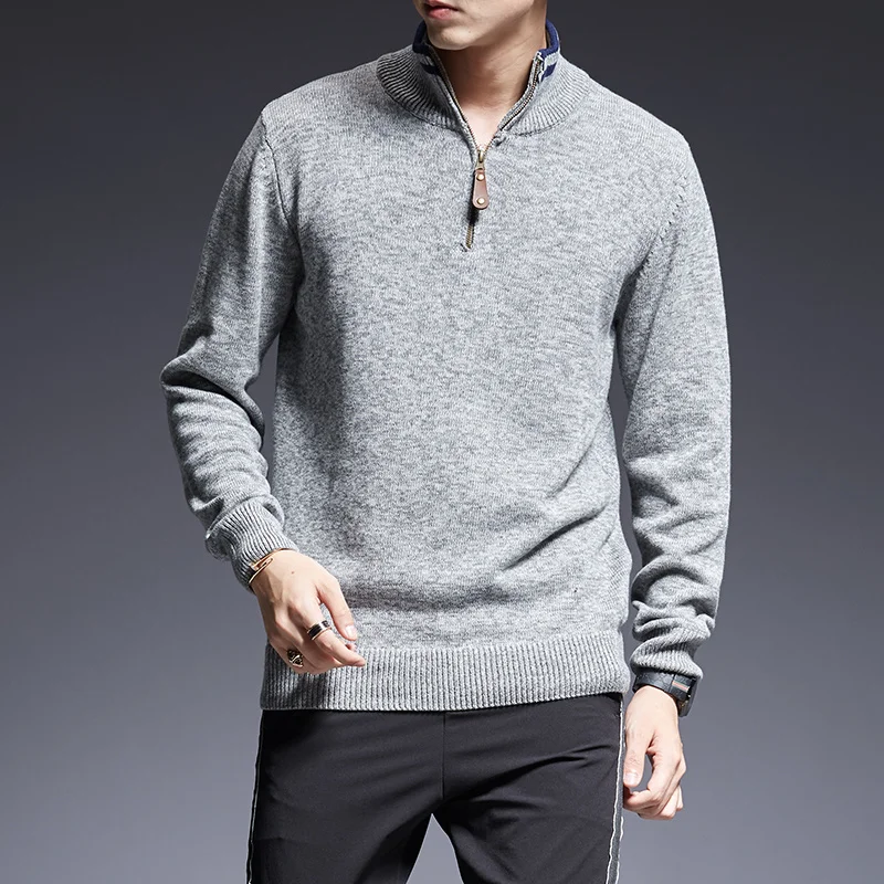 Warm New Slim Fashion Brand Pullovers Sweater 2021 Fit Men Jumpers Knitwear Turtleneck Autumn Korean Style Casual Mens Clothes