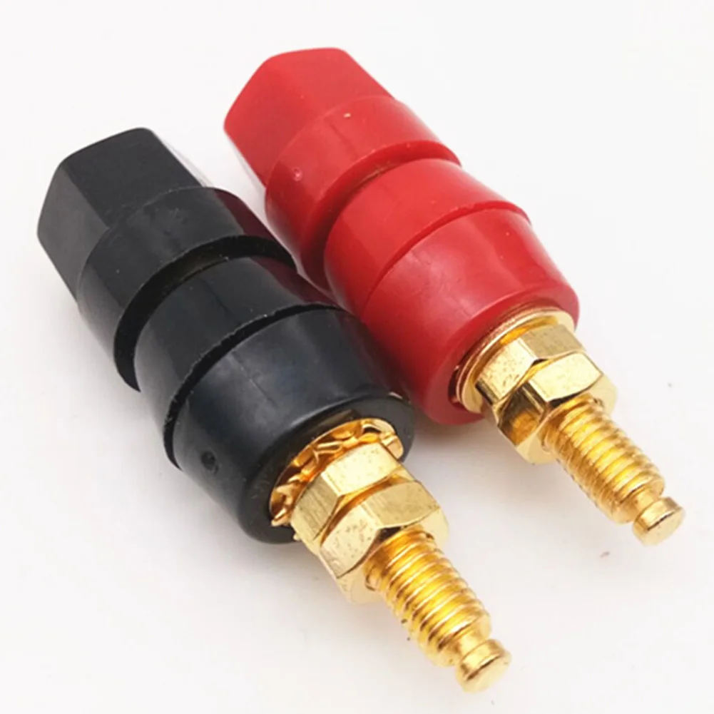 2pcs/set Binding Post Adapter Amplifier Terminal Home Connector Socket Plug Easy To Use Speaker Power Audio Jack Black And Red |